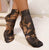 Black Floral Mesh Sock