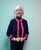 32099 Navy PinknKnit Cardigan