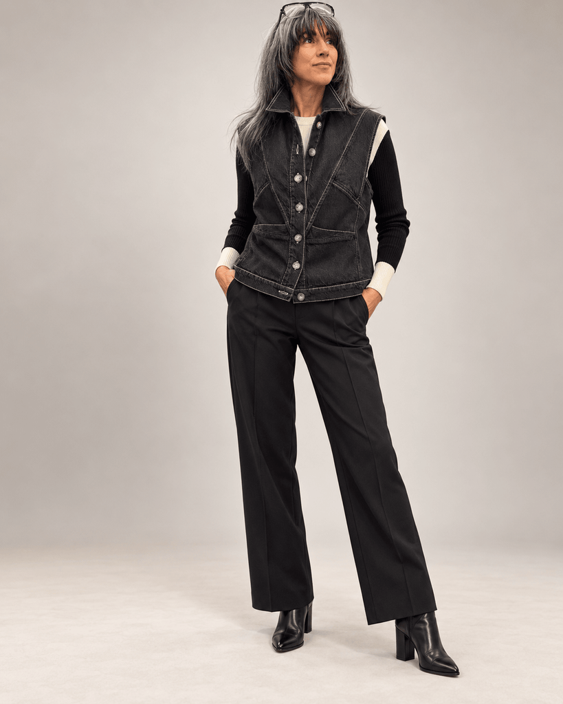 777013 Black Denim Vest