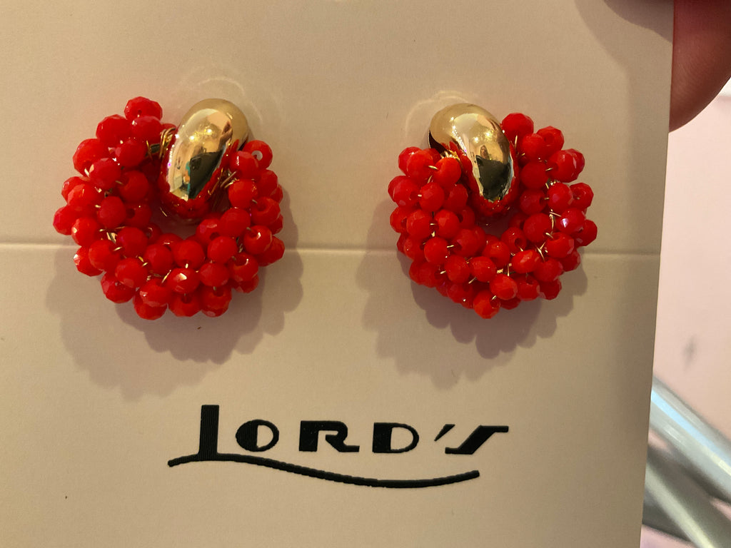 RedBeaded Earring