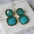 Turquoise Two Tier Crystal Drop