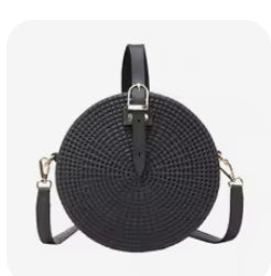 Concentric Cross Body Vegan Purse in Noir