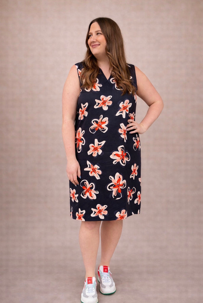 FO7465 Navy Floral Sun-Sational Dress