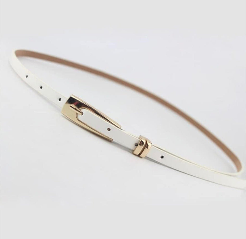 White Faux Leather Belt