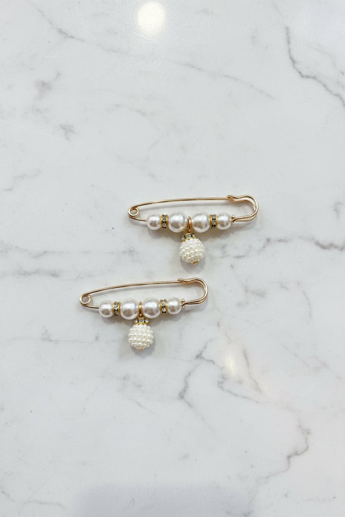 Gold Pearl Cuff Pin Set