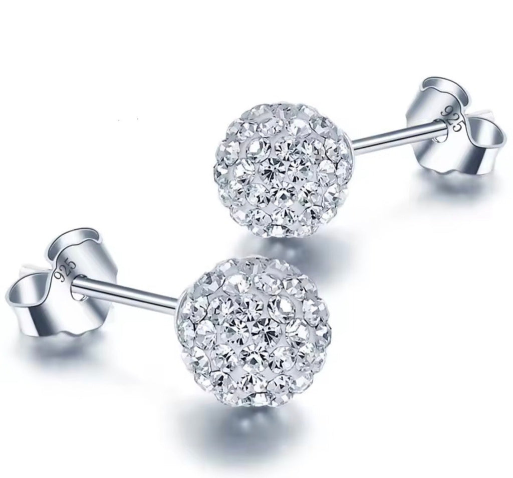 Silver Mini Crystal Stud Earring