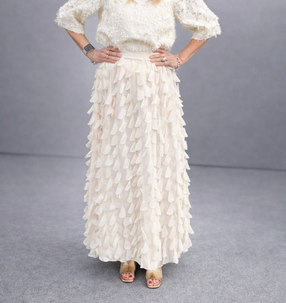 85786 Cream Texture Skirt