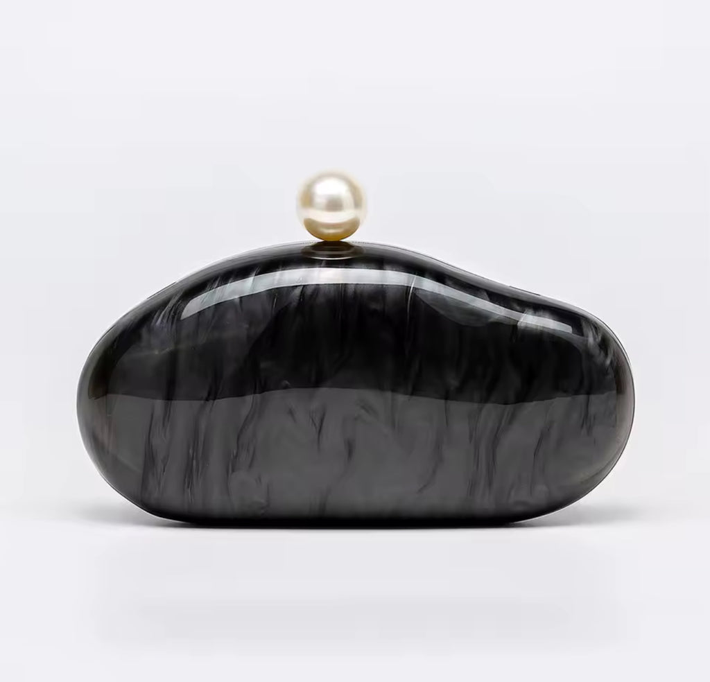 Charcoal Shell Clutch