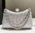 Silver Double Strap Crystal Clutch