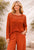 97416 Orange Mesh knit Top
