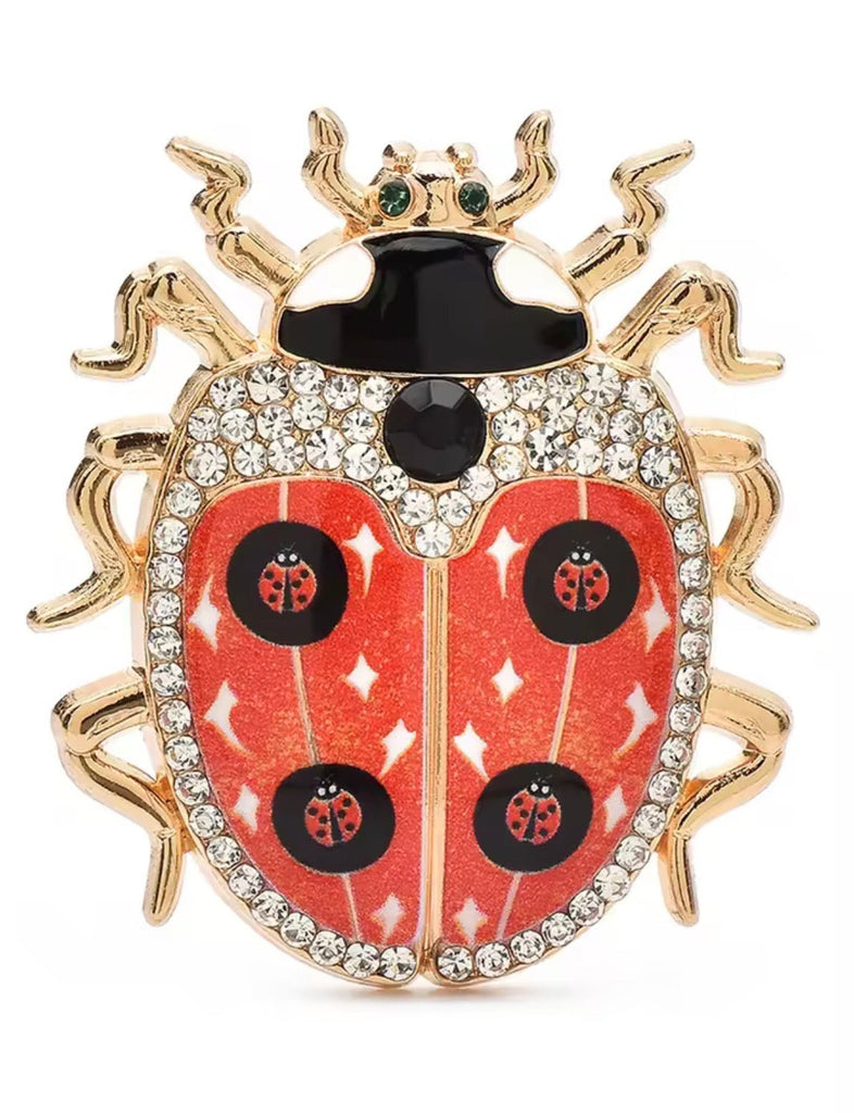 Jewelled Ladybug Brooch