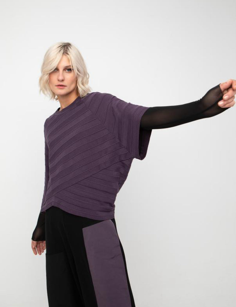 Purple oversized knit top