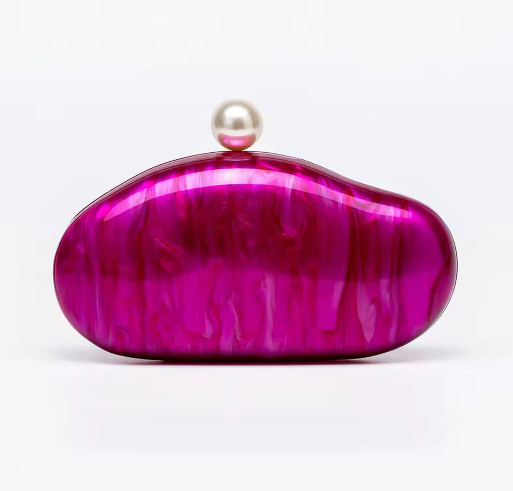 Magenta Shell Clutch