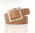 Tan Rhinestone Square Belt