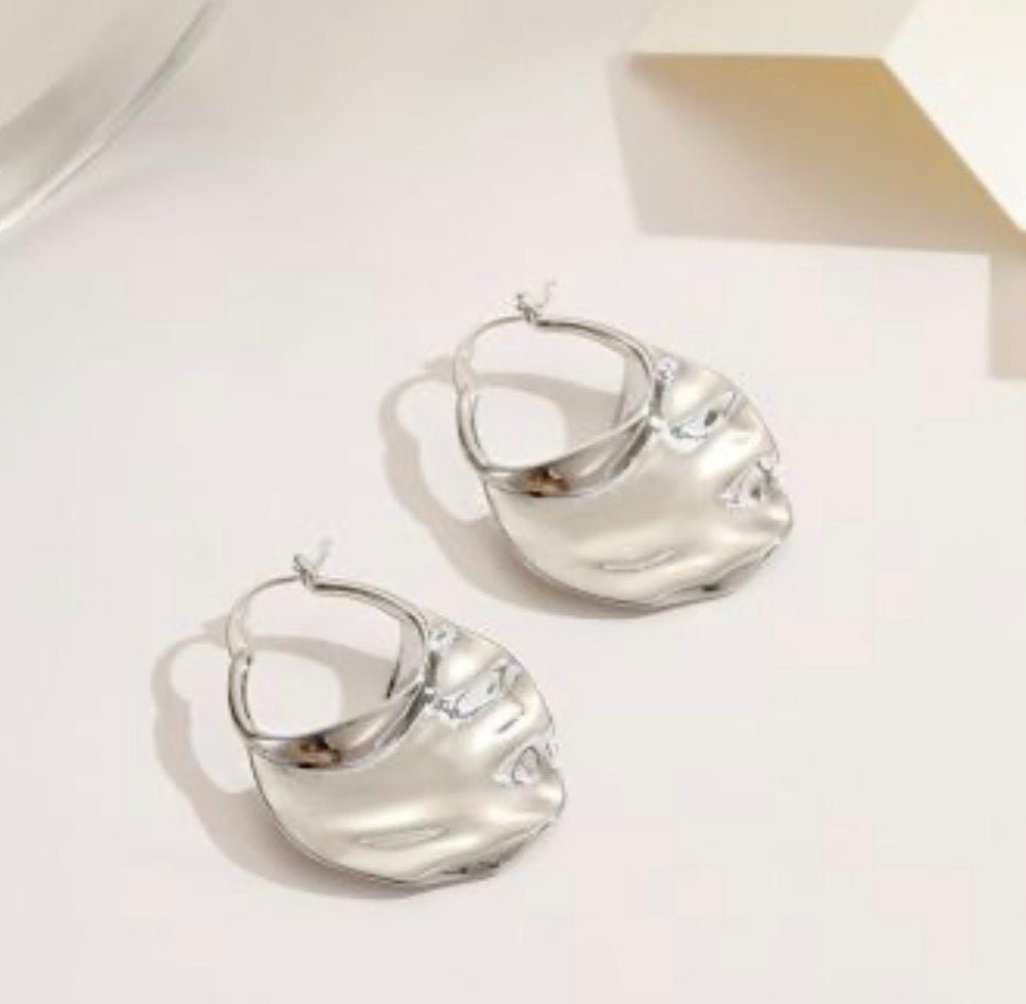 Silver Mini Pleated Earrings