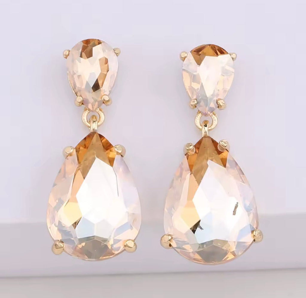 Champagne Crystal Drop Earring