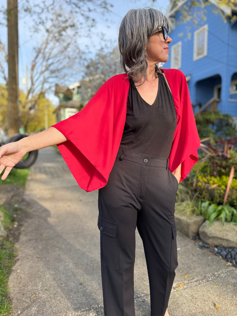 S25144 Red Shrug One Size