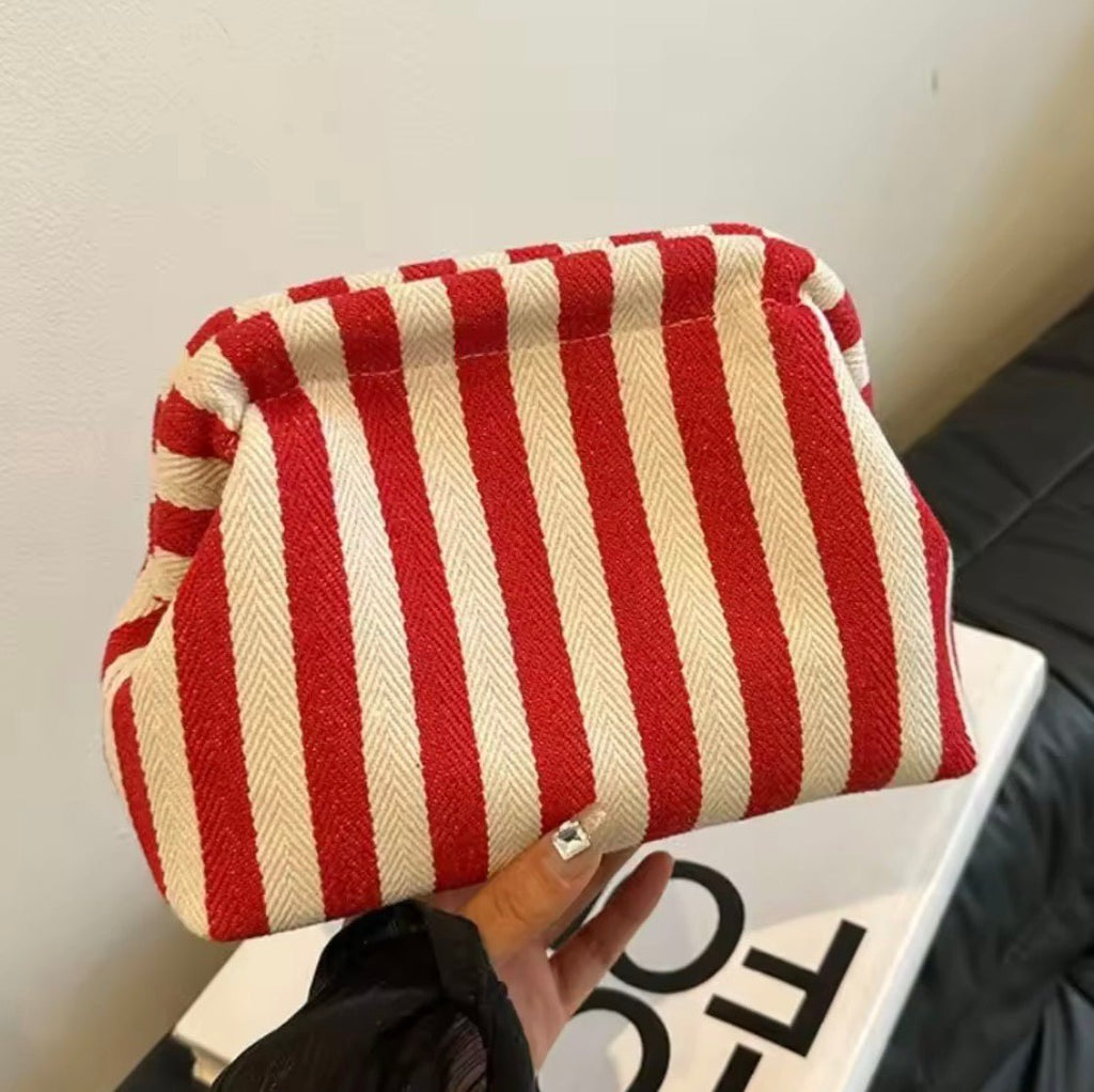 Red/White Stripe Clutch