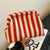 Red/White Stripe Clutch