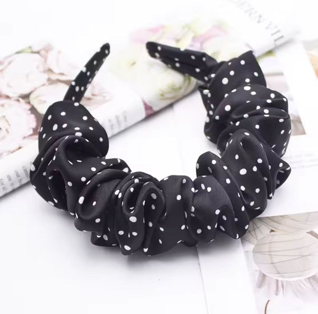 Black / White Dot Headband