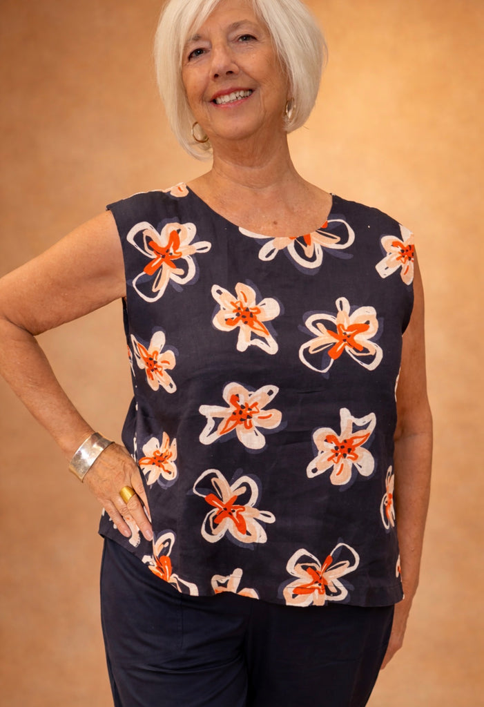 FO6917 Floweral back-to-front Top