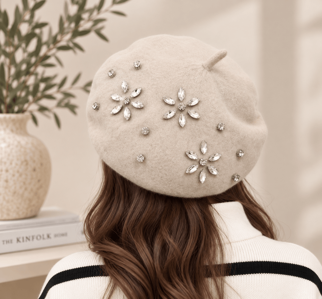 Lucia Off White  Crystal Beret