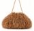 Honey Long Hair Large Clutch Caffe