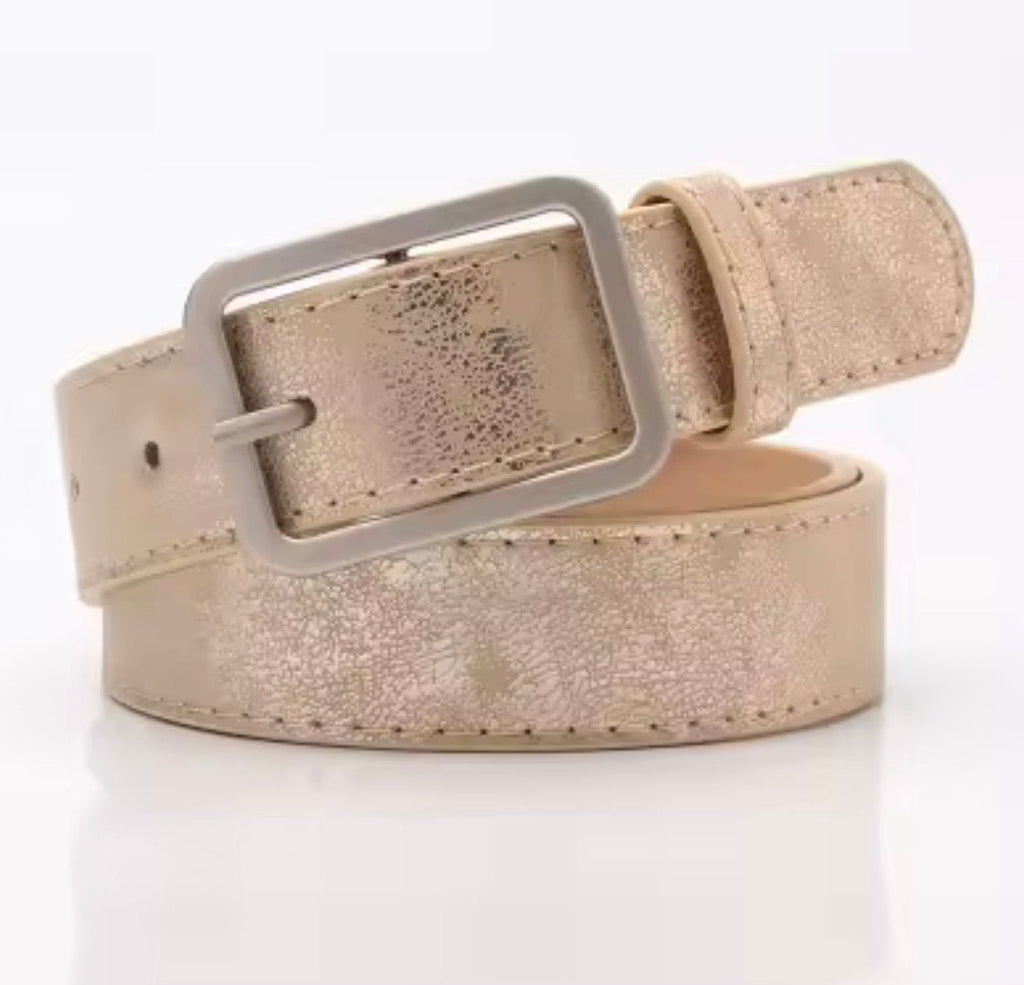Metallic Gold Vegan Leather Belt