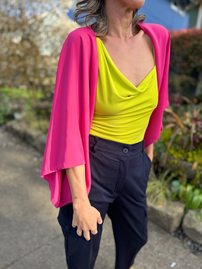 S25144 Fuchsia Shrug One Size