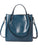 Blue Leather Tote Bag