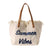 Cream Canvas Beach Tote