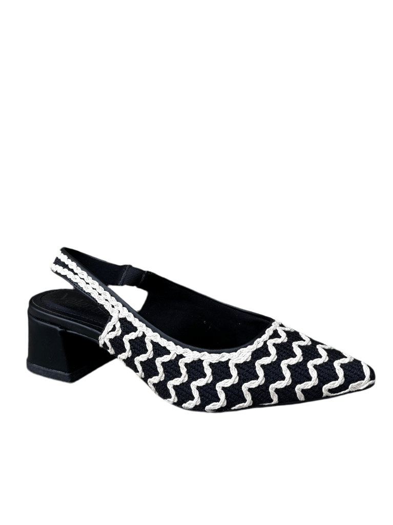 377005 Black Off White Slingback