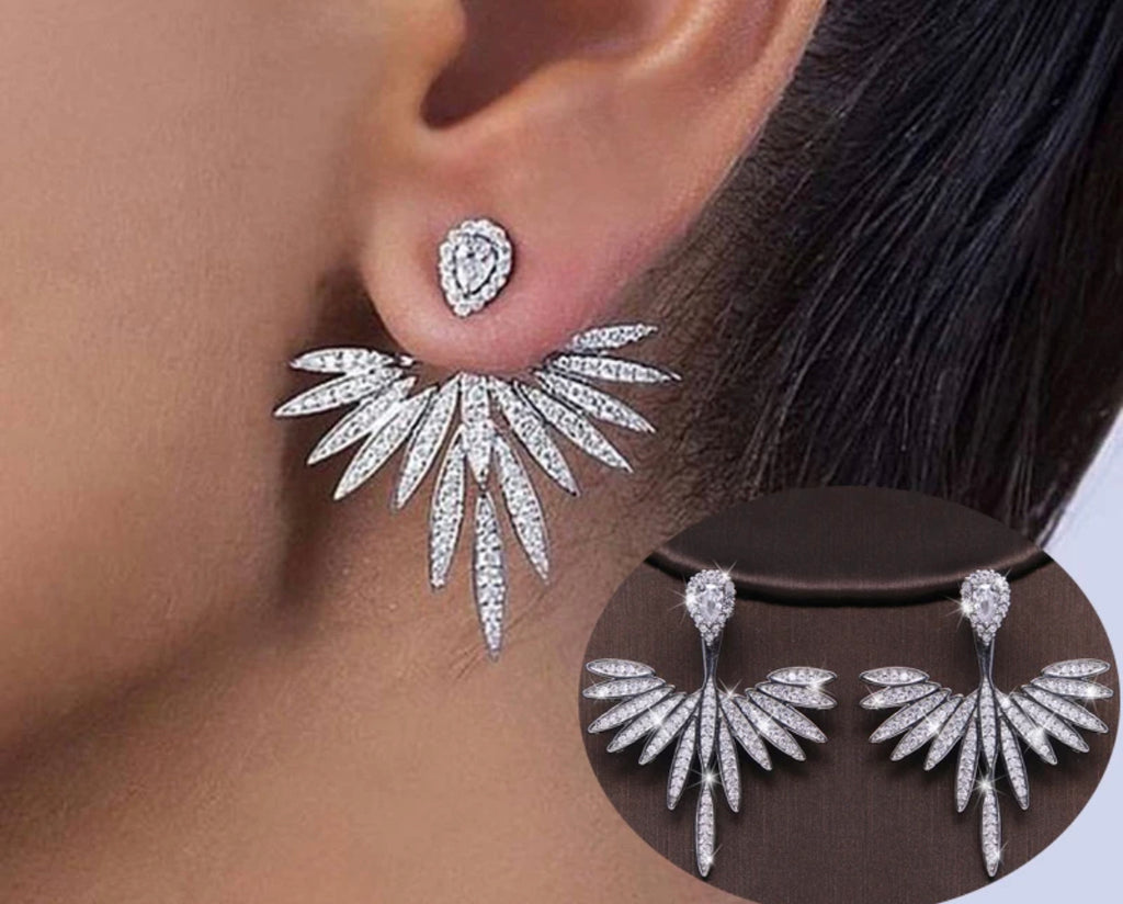 Diamond Swan Earrings