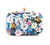 Blue Floral Crystal Clutch
