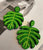Green Leaf Beaded Earring