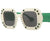 Square Ivory and Green Chunky Sunglasses