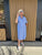 24-95M Blue and White Linen Shirt Dress