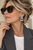 Silver Rhinestone Door-knocker Earring