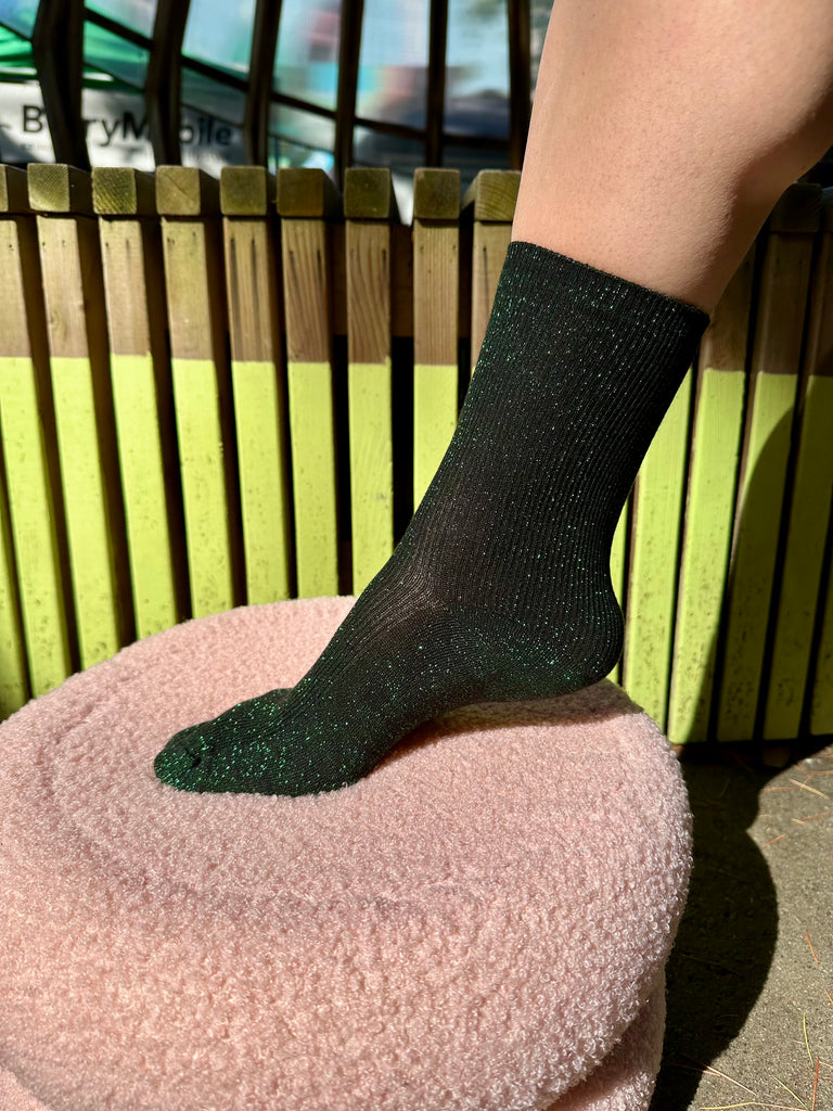 Emerald Glitter Sock