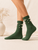 Green and Pearl Ribbed Sock