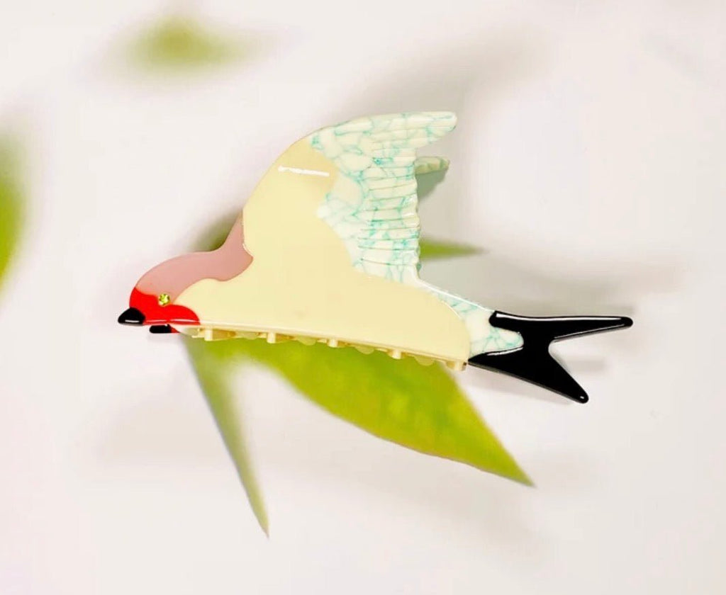 Blue Multi Bird Claw Clip