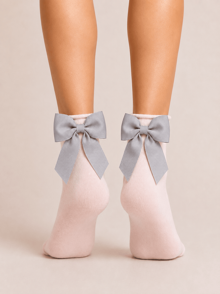 Ankle Bow Pink Sock