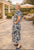 97192 Navy Print Ruffle Skirt