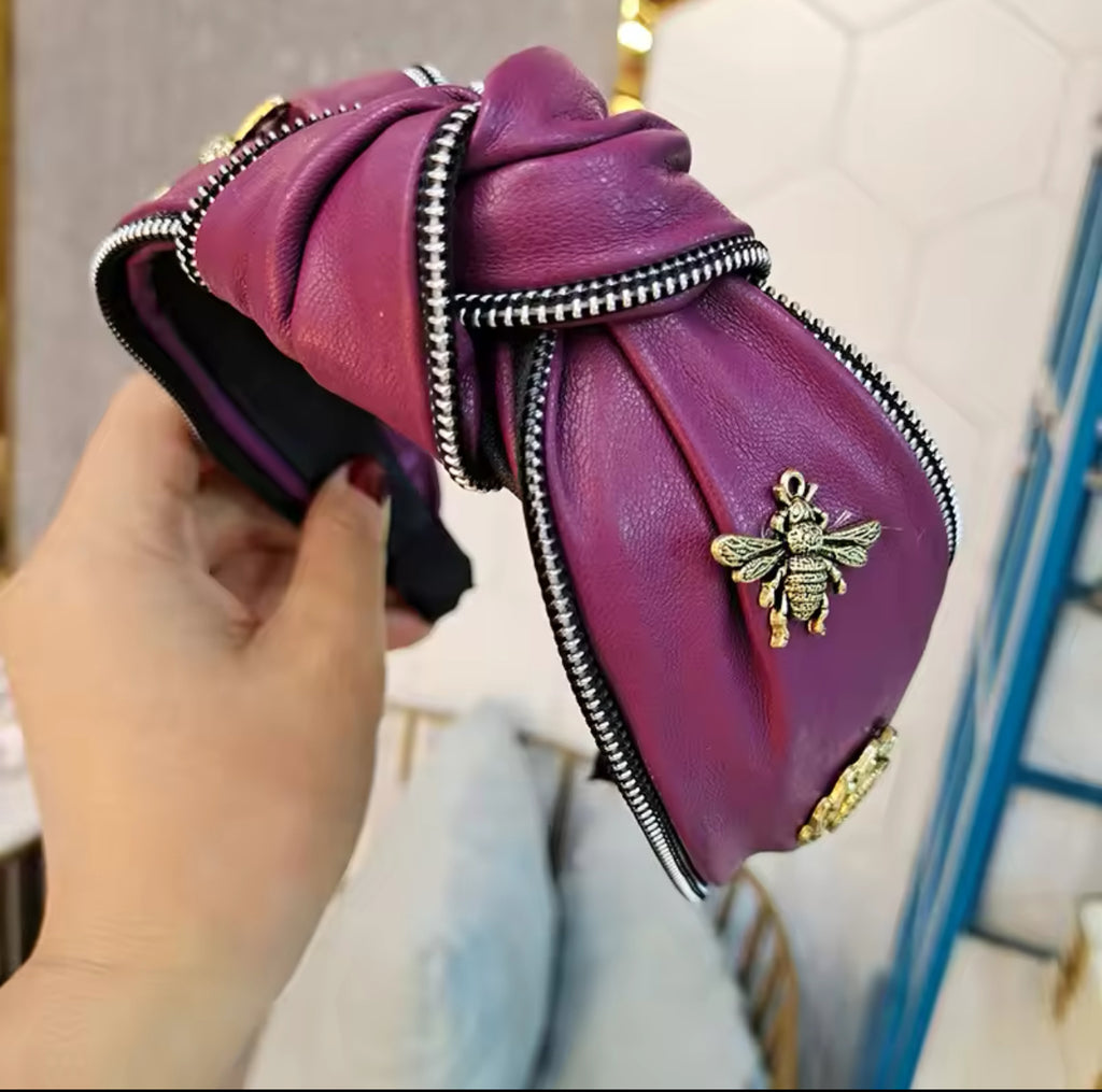 Purple Vegan Leather Headband