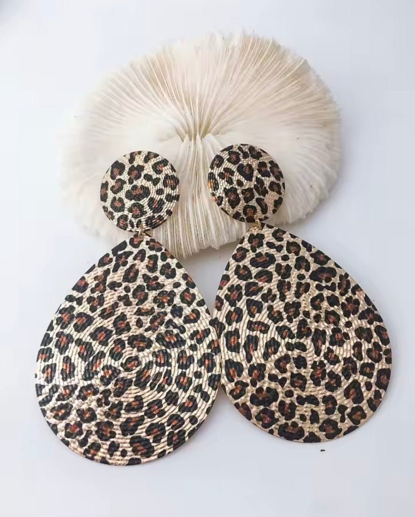 Paula Animal Print Circle Earrings