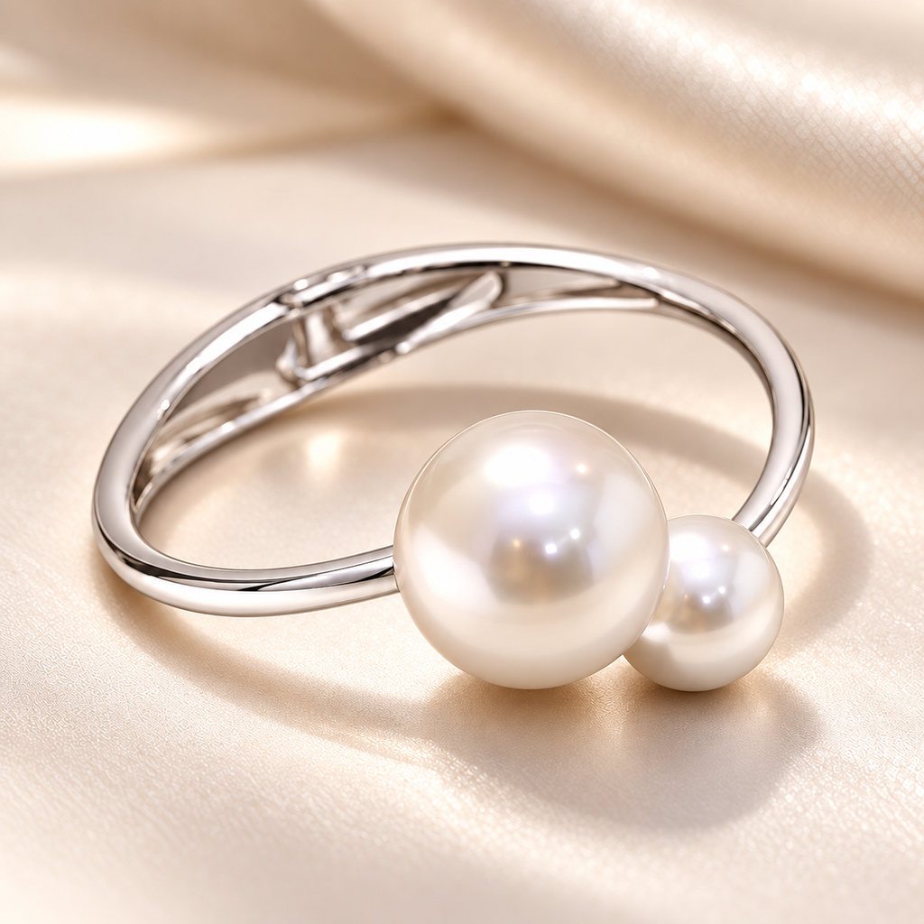 Carole Pearl Silver Bracelette