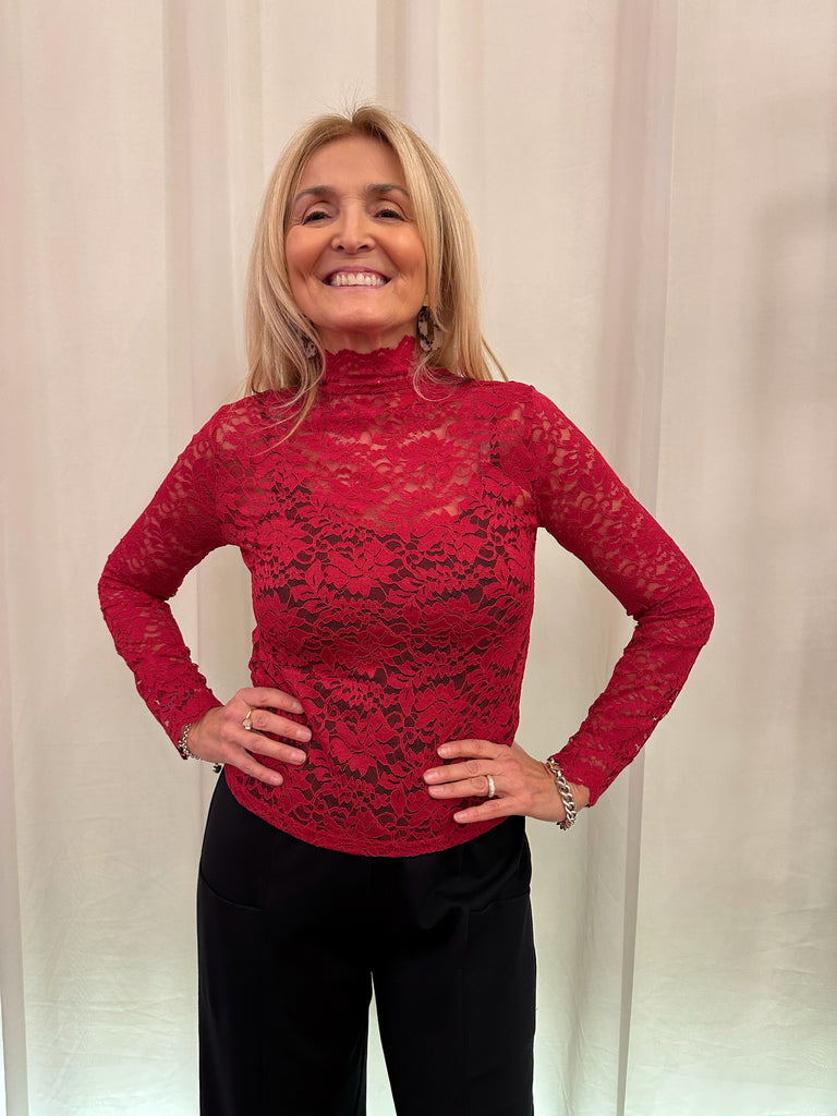 Red Lace Underpinning