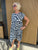24-339 Navy Batik Babydoll Dress