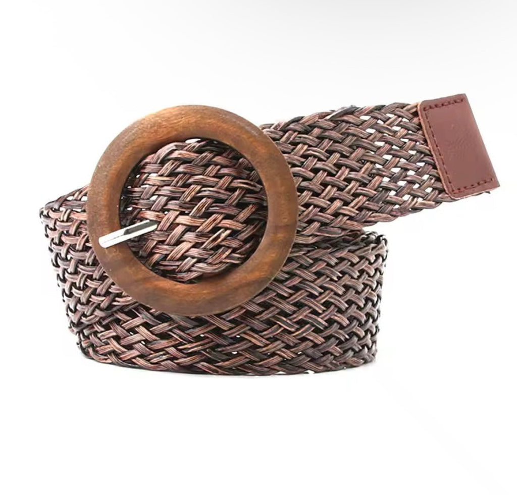Brown Braided Waist Belt
