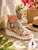 YUDD236 Taupe Suede Platform Sandal